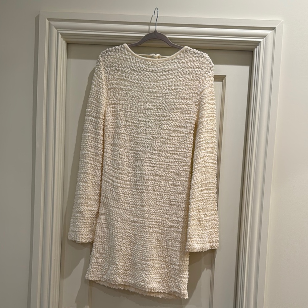 Nasty Gal Cream Long Sleeve Sweater Dress